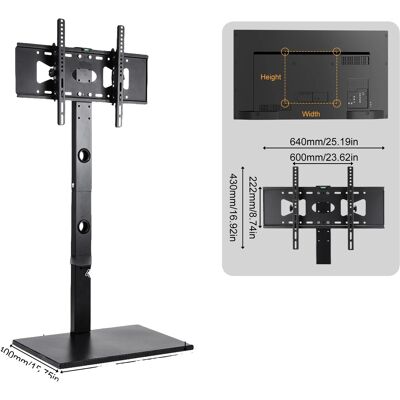 OEM Freistehender Tv-ständer, Neigungsverstellbar, Universell Kompatibel, Schwarz OEM Freistehender Tv-ständer, Neigungsverstellbar, Universell Kompatibel, Schwarz
