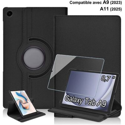 Generic Tablet-hülle Für Samsung Galaxy Tab A11/a9 (8,7") – Stoßfeste Pu-lederhülle – Mit Displayschutzfolie Aus Gehärtetem Glas – Schwarz Generic Tablet-hülle Für Samsung Galaxy Tab A11/a9 (8,7") – Stoßfeste Pu-lederhülle – Mit Displayschutzfolie Aus Gehärtetem Glas – Schwarz
