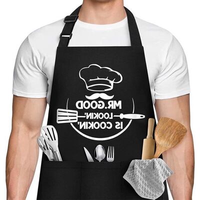 OEM Kochschürze Mit 3 Taschen, Verstellbarer, Wasserdichter Schutzhülle, Lustiges Geschenk Für Papa – Schwarz OEM Kochschürze Mit 3 Taschen, Verstellbarer, Wasserdichter Schutzhülle, Lustiges Geschenk Für Papa – Schwarz