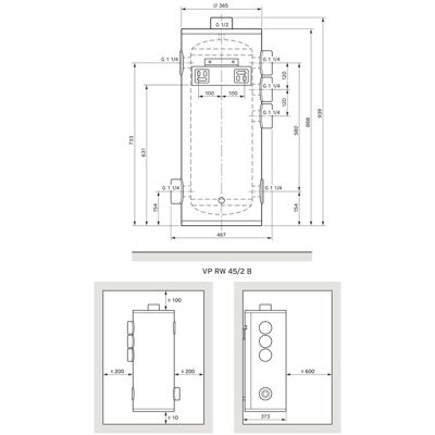 Vaillant Pufferspeicher VP RW 45/2 B - 45L Edelstahl Vaillant Pufferspeicher VP RW 45/2 B - 45L Edelstahl