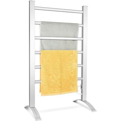 Costway - Handtuchheizkoerper Elektrischer Handtuchwaermer 2 In 1, Handtuchhalter Mit 6 Stangen, Aluminiumrahmen, Handtuchtrockner Badheizkoerper 100w, Freistehend & Wandmontiert Costway - Handtuchheizkoerper Elektrischer Handtuchwaermer 2 In 1, Handtuchhalter Mit 6 Stangen, Aluminiumrahmen, Handtuchtrockner Badheizkoerper 100w, Freistehend & Wandmontiert
