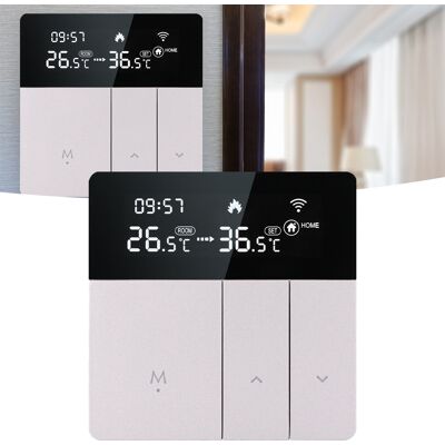 JUTE Ge Smart-thermostat Modell 86, Sprach-/app-gesteuert, Fernthermostat, Silber, 95–230 V, Wlan-modell, Für Warmwasserbereiter Und Heizkörper JUTE Ge Smart-thermostat Modell 86, Sprach-/app-gesteuert, Fernthermostat, Silber, 95–230 V, Wlan-modell, Für Warmwasserbereiter Und Heizkörper