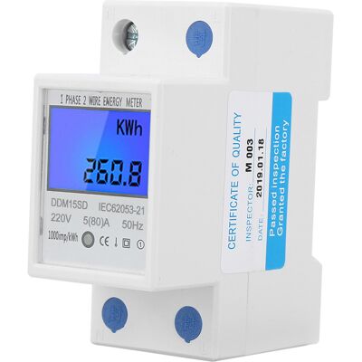 JUTE Einphasiger 2p Ddm15sd Multifunktions-energiezähler Mit Hintergrundbeleuchtetem Lcd-display, 5–80 A JUTE Einphasiger 2p Ddm15sd Multifunktions-energiezähler Mit Hintergrundbeleuchtetem Lcd-display, 5–80 A