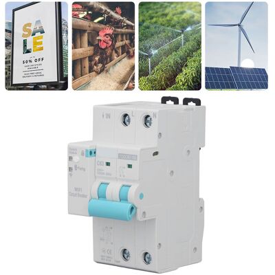 JUTE Tongou Funk-leistungsschalter Mit Wlan-zähler Und Automatischer Wiedereinschaltung, 2-polig, 145–295 V, 63 A JUTE Tongou Funk-leistungsschalter Mit Wlan-zähler Und Automatischer Wiedereinschaltung, 2-polig, 145–295 V, 63 A