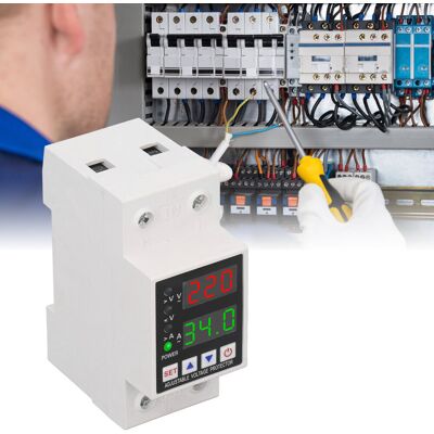 JUTE Einstellbarer Intelligenter Über-/unterspannungsschutz (230 V Ac) Mit Automatischer Rückstellung, Dualer Digitaler Spannungs-/stromanzeige, Strombegrenzungstimer, Automatischem Rückstellschalter, 40 A JUTE Einstellbarer Intelligenter Über-/unterspannungsschutz (230 V Ac) Mit Automatischer Rückstellung, Dualer Digitaler Spannungs-/stromanzeige, Strombegrenzungstimer, Automatischem Rückstellschalter, 40 A