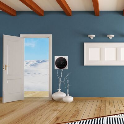JUTE Kabelloser Smart-thermostat, Smart-home-thermostat, Programmierbarer Temperaturregler, Warmwasser-regelventil, Ac95240v, Quadratischer Sockel, Schwarz. JUTE Kabelloser Smart-thermostat, Smart-home-thermostat, Programmierbarer Temperaturregler, Warmwasser-regelventil, Ac95240v, Quadratischer Sockel, Schwarz.