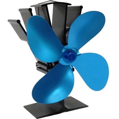 ENLENK 4-flügeliger Holzofen-ventilator Hot Blast, Energieeffiziente Und Umweltfreundliche Heizung (blau) ENLENK 4-flügeliger Holzofen-ventilator Hot Blast, Energieeffiziente Und Umweltfreundliche Heizung (blau)
