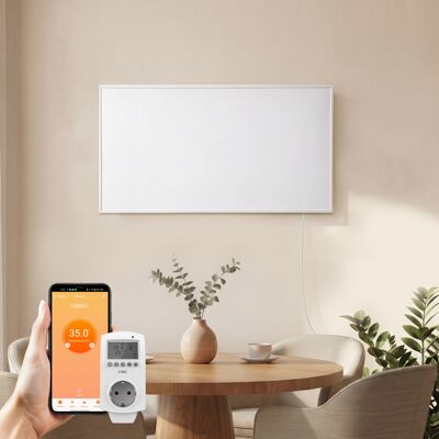 Emke Infrarotheizung Wand 600 W 100 × 60 Cm, Infrarot-heizpaneel Mit Steck-thermostat Und Wlan-app-steuerung Emke Infrarotheizung Wand 600 W 100 × 60 Cm, Infrarot-heizpaneel Mit Steck-thermostat Und Wlan-app-steuerung