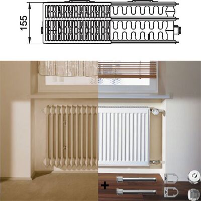 Kermi - Profil-k Therm-x2 Austausch Flachheizkörper Typ 33 Weiß 554x155x900mm 1893w Bei 75/65/20 Grad C Kermi - Profil-k Therm-x2 Austausch Flachheizkörper Typ 33 Weiß 554x155x900mm 1893w Bei 75/65/20 Grad C