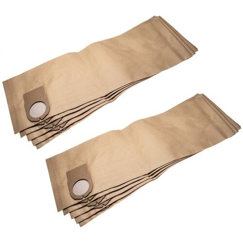 10x Staubsaugerbeutel Ersatz für Metabo 6.31349, 631349000 für Staubsauger - Papier, 67.9cm x 24.15cm, braun - Vhbw