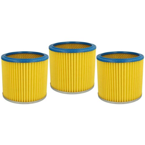 3x Faltenfilter Ersatz für Einhell 2351110 für Staubsauger - Patronenfilter, Blau Gelb - Vhbw