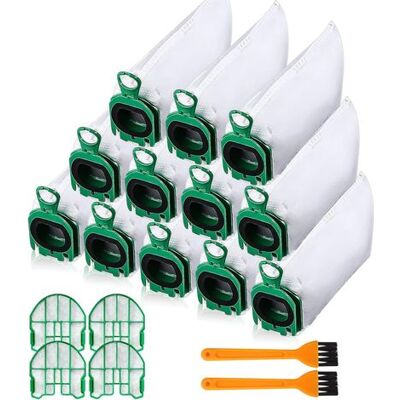 OEM 12 Staubsaugerbeutel Für Vorwerk Kobold Vb100, Fp100, Ersatz-staubbeutel-set, Kompatibel Mit 4 Motorfiltern + 2 Reinigungsbürsten OEM 12 Staubsaugerbeutel Für Vorwerk Kobold Vb100, Fp100, Ersatz-staubbeutel-set, Kompatibel Mit 4 Motorfiltern + 2 Reinigungsbürsten