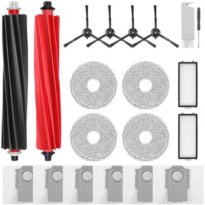 SANS MARQUE Zubehör Ersatzteile Kompatibel Mit Roborock Q Revo Master, Qrevo Slim Saugroboter, 1 Hauptbürste, 4 Wischtuch, 2 Hepa-filter, 4 Schwarze Seitenbürsten, 6 Staubbeutel, 1 Reinigungswerkzeug SANS MARQUE Zubehör Ersatzteile Kompatibel Mit Roborock Q Revo Master, Qrevo Slim Saugroboter, 1 Hauptbürste, 4 Wischtuch, 2 Hepa-filter, 4 Schwarze Seitenbürsten, 6 Staubbeutel, 1 Reinigungswerkzeug