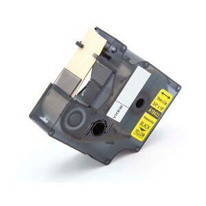 Schriftband-Kassette kompatibel mit 3M PL100, PL300, PL200 Etiketten-Drucker 19mm Schwarz auf Gelb, Vinyl - Vhbw