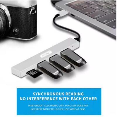 TRADE SHOP TRAESIO Trade Shop - Hub Usb 3 Porte Usb3.0 + 1 Slot Micro Sd Portatile Dissipation Von Calore Q-t89 - TRADE SHOP TRAESIO Trade Shop - Hub Usb 3 Porte Usb3.0 + 1 Slot Micro Sd Portatile Dissipation Von Calore Q-t89 -