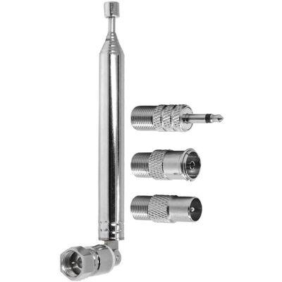 OEM Allecto Plus – Teleskop-antenne Für Fm/dab-radio, 76 Cm, F-stecker, 3-teilig, Konverter Für Radio, Tv Und Av OEM Allecto Plus – Teleskop-antenne Für Fm/dab-radio, 76 Cm, F-stecker, 3-teilig, Konverter Für Radio, Tv Und Av