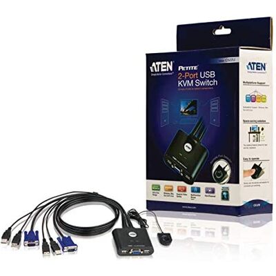 Aten Cs22u 2-port Usb Vga Kvm-switch Mit Fernbedienung Zur Portauswahl, Cs22u-at Aten Cs22u 2-port Usb Vga Kvm-switch Mit Fernbedienung Zur Portauswahl, Cs22u-at
