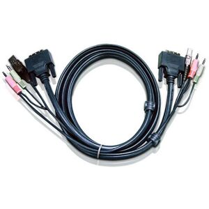 2L-7D02U - kvm Kabel dvi-d (Single Link), usb, Audio, schwarz, 1,8 m (2L-7D02U) - Aten