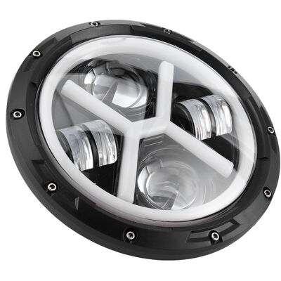 HEAT 7-zoll-led-scheinwerfer, Weißes Bis Gelbes Licht, Helles, Rundes X-förmiges Design, Passend Für Jeep Wrangler HEAT 7-zoll-led-scheinwerfer, Weißes Bis Gelbes Licht, Helles, Rundes X-förmiges Design, Passend Für Jeep Wrangler