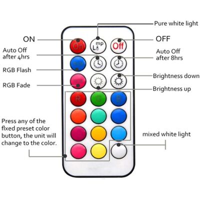 HEAT Gu10 Rgbw 3w Led-scheinwerfer Mit Fernbedienung, 2 Beleuchtungsmodi, Speicherfunktion Und Timer Für Bar, Bühne Und Party HEAT Gu10 Rgbw 3w Led-scheinwerfer Mit Fernbedienung, 2 Beleuchtungsmodi, Speicherfunktion Und Timer Für Bar, Bühne Und Party