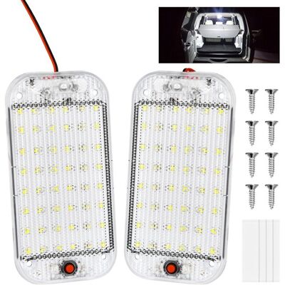 OEM Led-autoinnenbeleuchtung - 48 Leds - Superhell - 800 Lumen - 12 V - Mit Schalter - 6000 K Weißes Licht - Auto, Wohnmobil - Quadratisch. OEM Led-autoinnenbeleuchtung - 48 Leds - Superhell - 800 Lumen - 12 V - Mit Schalter - 6000 K Weißes Licht - Auto, Wohnmobil - Quadratisch.