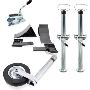 Bituxx Anhänger Vollgummi Stützrad Stützen Unterlegkeile Halter Klemmschellen - 10 Teile Set Bituxx Anhänger Vollgummi Stützrad Stützen Unterlegkeile Halter Klemmschellen - 10 Teile Set