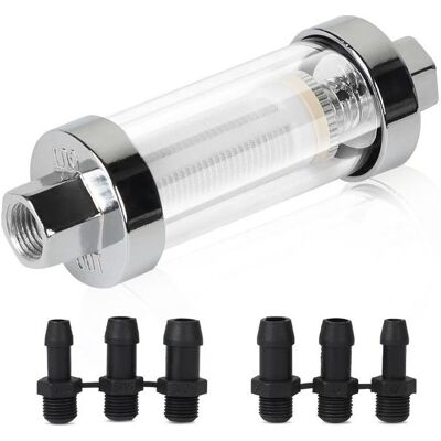 BOBYPET Benzinfilter Für Inline-einspritzung, Glas-kraftstofffilter, Benzinfilter Mit 3/8", 1/4", 5/16"-schlauchanschluss BOBYPET Benzinfilter Für Inline-einspritzung, Glas-kraftstofffilter, Benzinfilter Mit 3/8", 1/4", 5/16"-schlauchanschluss