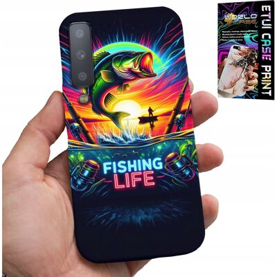 OEM Hülle Für Samsung A7 2018 - Angelmuster, Fisch, Angelrute, Rückseite OEM Hülle Für Samsung A7 2018 - Angelmuster, Fisch, Angelrute, Rückseite