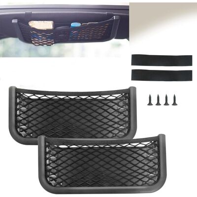 BOBYPET Aufbewahrungsnetz Fürs Auto – 2 Stück Universelle, Multifunktionale, Selbstklebende Netzbeutel Für Autos, Wohnwagen Und Haushalte, Schwarz BOBYPET Aufbewahrungsnetz Fürs Auto – 2 Stück Universelle, Multifunktionale, Selbstklebende Netzbeutel Für Autos, Wohnwagen Und Haushalte, Schwarz
