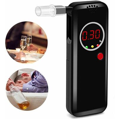 LLING Elektronischer Alkoholtester, Digitaler Alkoholtester, Tragbarer Alkoholtester Mit Lcd-display, Hochempfindlicher Alkoholtester Mit 12 Mundstücken LLING Elektronischer Alkoholtester, Digitaler Alkoholtester, Tragbarer Alkoholtester Mit Lcd-display, Hochempfindlicher Alkoholtester Mit 12 Mundstücken