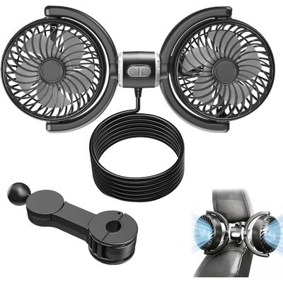 ARNAULT Doppelkopf-autolüfter, 12 V, 3 Geschwindigkeitsstufen, 360°-drehung, Tragbarer Kühlventilator Für Suv, Wohnmobil, Boot, Wohnmobil ARNAULT Doppelkopf-autolüfter, 12 V, 3 Geschwindigkeitsstufen, 360°-drehung, Tragbarer Kühlventilator Für Suv, Wohnmobil, Boot, Wohnmobil