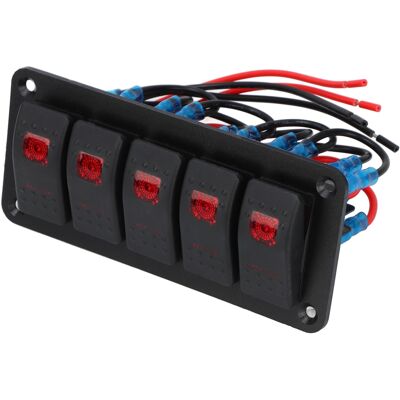 HEAT Wasserdichter Led-5-positionen-wippschalter Mit Aufkleber Für Boote, Wohnmobile, 12v/24v-gleichstrom-bedienfelder HEAT Wasserdichter Led-5-positionen-wippschalter Mit Aufkleber Für Boote, Wohnmobile, 12v/24v-gleichstrom-bedienfelder