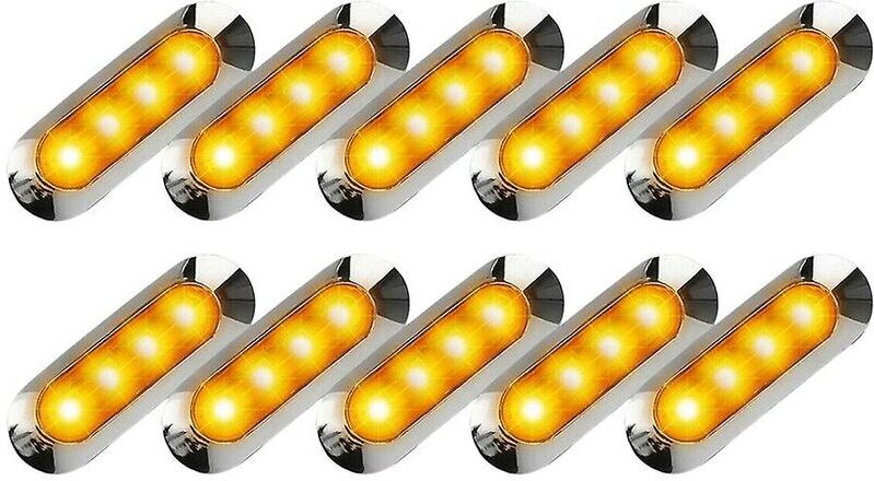 WOOSIEN 10x Amber led Trailer Truck Side Marker Lights 4led Clearance Rv 12v-24vVehicle Parts & Accessories, Car Parts, External Lights & Indicators