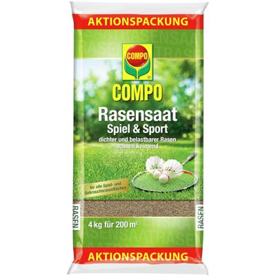 Compo Rasensaat Spiel Und Sport Aktion 4kg Für 200m² Compo Rasensaat Spiel Und Sport Aktion 4kg Für 200m²
