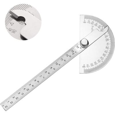 OSQI Winkelmesser Aus Edelstahl, 0–180 °, Winkelmesser, Arm, Messlineal, Ingenieurwerkzeug, Winkelmesser Mit 140-mm-lineal, Universelles Winkellineal Zum Malen Und Zeichnen OSQI Winkelmesser Aus Edelstahl, 0–180 °, Winkelmesser, Arm, Messlineal, Ingenieurwerkzeug, Winkelmesser Mit 140-mm-lineal, Universelles Winkellineal Zum Malen Und Zeichnen