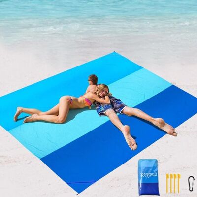 OEM Stranddecke – Picknickdecke – Entspannen Im Sand – Inkl. Bodenanker – 210 X 200 Cm – Blau OEM Stranddecke – Picknickdecke – Entspannen Im Sand – Inkl. Bodenanker – 210 X 200 Cm – Blau