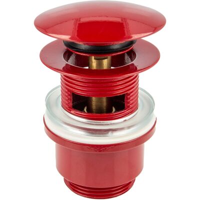Tecuro Pop Up Ablaufgarnitur Rot Ral 3003, 1 1/4 Zoll - Für Waschbecken Mit Überlauf Tecuro Pop Up Ablaufgarnitur Rot Ral 3003, 1 1/4 Zoll - Für Waschbecken Mit Überlauf