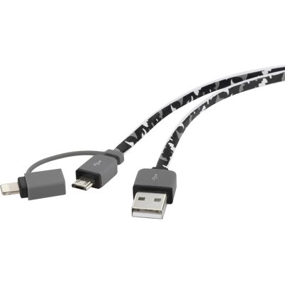Renkforce Apple iPad/iPhone/iPod Kabel - Micro-USB/Lightning 0,20 m Camouflage Renkforce Apple iPad/iPhone/iPod Kabel - Micro-USB/Lightning 0,20 m Camouflage