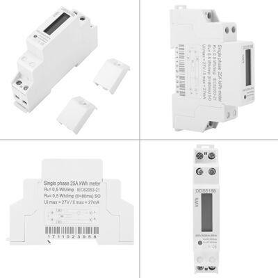 JUTE Einphasiger 1p Din-schienen-energiezähler Dds5188, 5-25 A JUTE Einphasiger 1p Din-schienen-energiezähler Dds5188, 5-25 A