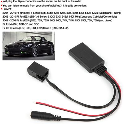 JUTE 12-poliger Bluetooth-aux-freisprechadapter Für Schnurlose Telefone Mit Mikrofon Für Bmw X3 X5 Z4 E83 E85 E86 E39 E53(18) JUTE 12-poliger Bluetooth-aux-freisprechadapter Für Schnurlose Telefone Mit Mikrofon Für Bmw X3 X5 Z4 E83 E85 E86 E39 E53(18)