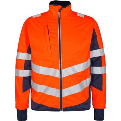 Warnschutz Softshell Jacke Safety 1158-237-10165 Gr. S Orange/blue Ink - Engel Warnschutz Softshell Jacke Safety 1158-237-10165 Gr. S Orange/blue Ink - Engel