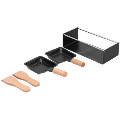 HEAT Tragbare Mini-raclette-grillpfanne Mit Antihaftbeschichtung Und Holzgriff Für Die Küche HEAT Tragbare Mini-raclette-grillpfanne Mit Antihaftbeschichtung Und Holzgriff Für Die Küche