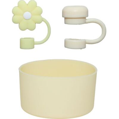 NONAME Gelbe Becherzubehörteile (20–40 Oz), Darunter 2 Strohhalmdeckel Und 1 Hülle. Strohhalmdeckel Aus Silikon, Becher Nicht Enthalten. NONAME Gelbe Becherzubehörteile (20–40 Oz), Darunter 2 Strohhalmdeckel Und 1 Hülle. Strohhalmdeckel Aus Silikon, Becher Nicht Enthalten.