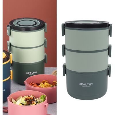 JUTE Runde, Isolierte, Mehrlagige Lunchbox, Großes Fassungsvermögen Für Unterwegs, Ideal Für Büroangestellte Und Studenten, Isolierte Lunchbox Aus Kunststoff, Farbe: Rotbraune Bohnenpaste (grün). JUTE Runde, Isolierte, Mehrlagige Lunchbox, Großes Fassungsvermögen Für Unterwegs, Ideal Für Büroangestellte Und Studenten, Isolierte Lunchbox Aus Kunststoff, Farbe: Rotbraune Bohnenpaste (grün).