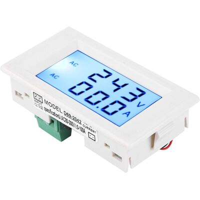 HEAT D69-2042 Doppelanzeige-voltmeter/amperemeter Ac 80–300 V 0–50 A 0–100 A Mit Stromwandler, Weiß HEAT D69-2042 Doppelanzeige-voltmeter/amperemeter Ac 80–300 V 0–50 A 0–100 A Mit Stromwandler, Weiß