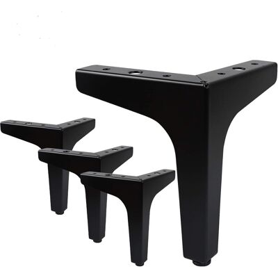 GROOFOO Set Mit 4 Möbelbeinen, Tragfähigkeit Bis Zu 600 Kg, Moderne Metall-tischbeine In Dreiecksform, Haarnadel-möbelbeine Für Schränke, Sofas, Mit 4 Schutzfüßen, Schwarz (15 Cm) GROOFOO Set Mit 4 Möbelbeinen, Tragfähigkeit Bis Zu 600 Kg, Moderne Metall-tischbeine In Dreiecksform, Haarnadel-möbelbeine Für Schränke, Sofas, Mit 4 Schutzfüßen, Schwarz (15 Cm)