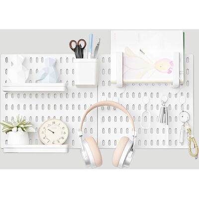 OEM Lochwand-kombinationsset, Wandorganizer Mit 2 Lochwänden, 1 Aufbewahrungsbox, 2 Regalböden, 5 Haken, 2 Großen Haken, Lochwände Zur Wandaufbewahrung OEM Lochwand-kombinationsset, Wandorganizer Mit 2 Lochwänden, 1 Aufbewahrungsbox, 2 Regalböden, 5 Haken, 2 Großen Haken, Lochwände Zur Wandaufbewahrung