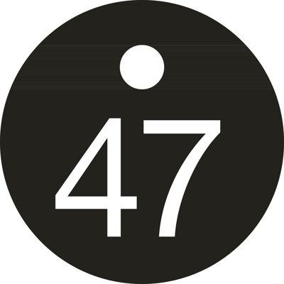 No Brand - Schlüsselnummer - Ø 25, Nummer 47, Aluminium Schwarz Eloxiert No Brand - Schlüsselnummer - Ø 25, Nummer 47, Aluminium Schwarz Eloxiert
