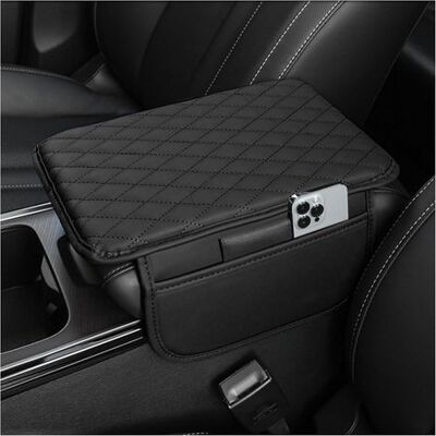 NONAME 1 Auto-mittelkonsolenabdeckung, Armlehnenkissen Aus Leder Mit 2 Aufbewahrungstaschen, Universelles Auto-innenraumzubehör, Schutz, Schwarze Farbe NONAME 1 Auto-mittelkonsolenabdeckung, Armlehnenkissen Aus Leder Mit 2 Aufbewahrungstaschen, Universelles Auto-innenraumzubehör, Schutz, Schwarze Farbe