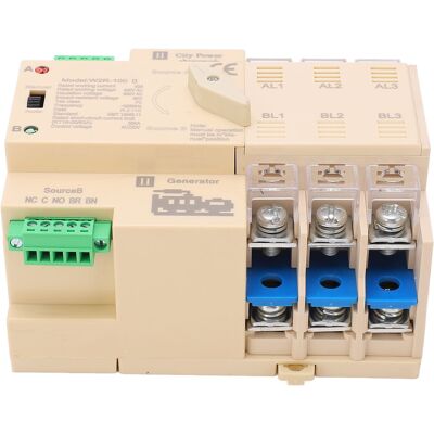 HEAT Automatischer Umschalter Mit Zwei Stromversorgungen, 3-polig, 63 A, Weißes, Flammhemmendes Pp-gehäuse, 220 V HEAT Automatischer Umschalter Mit Zwei Stromversorgungen, 3-polig, 63 A, Weißes, Flammhemmendes Pp-gehäuse, 220 V